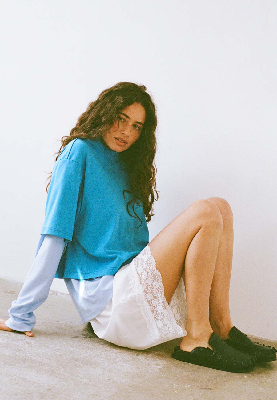 Commonplace Essentials Blue Crush LS Tee Bright Blue
