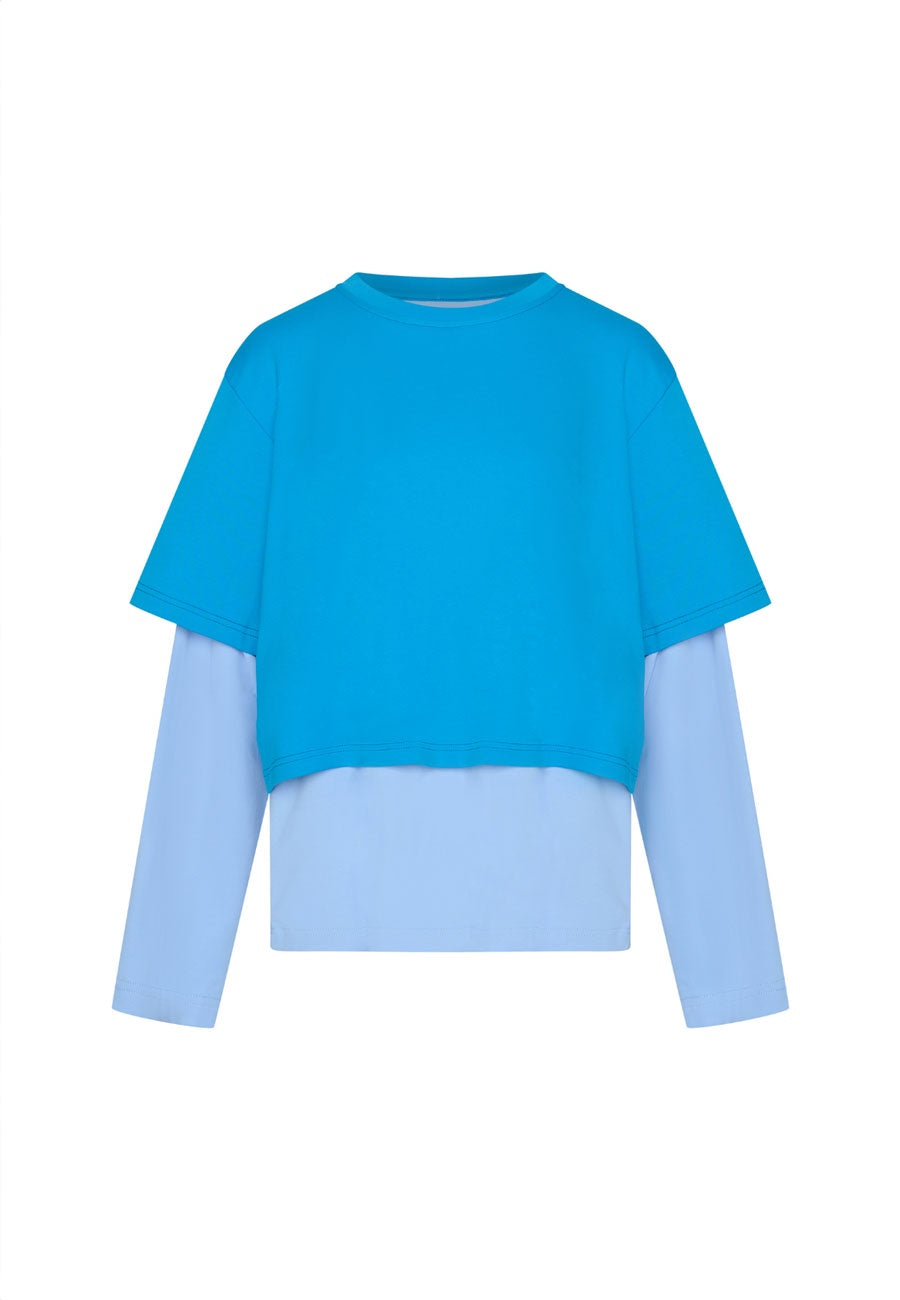 Commonplace Essentials Blue Crush LS Tee Bright Blue