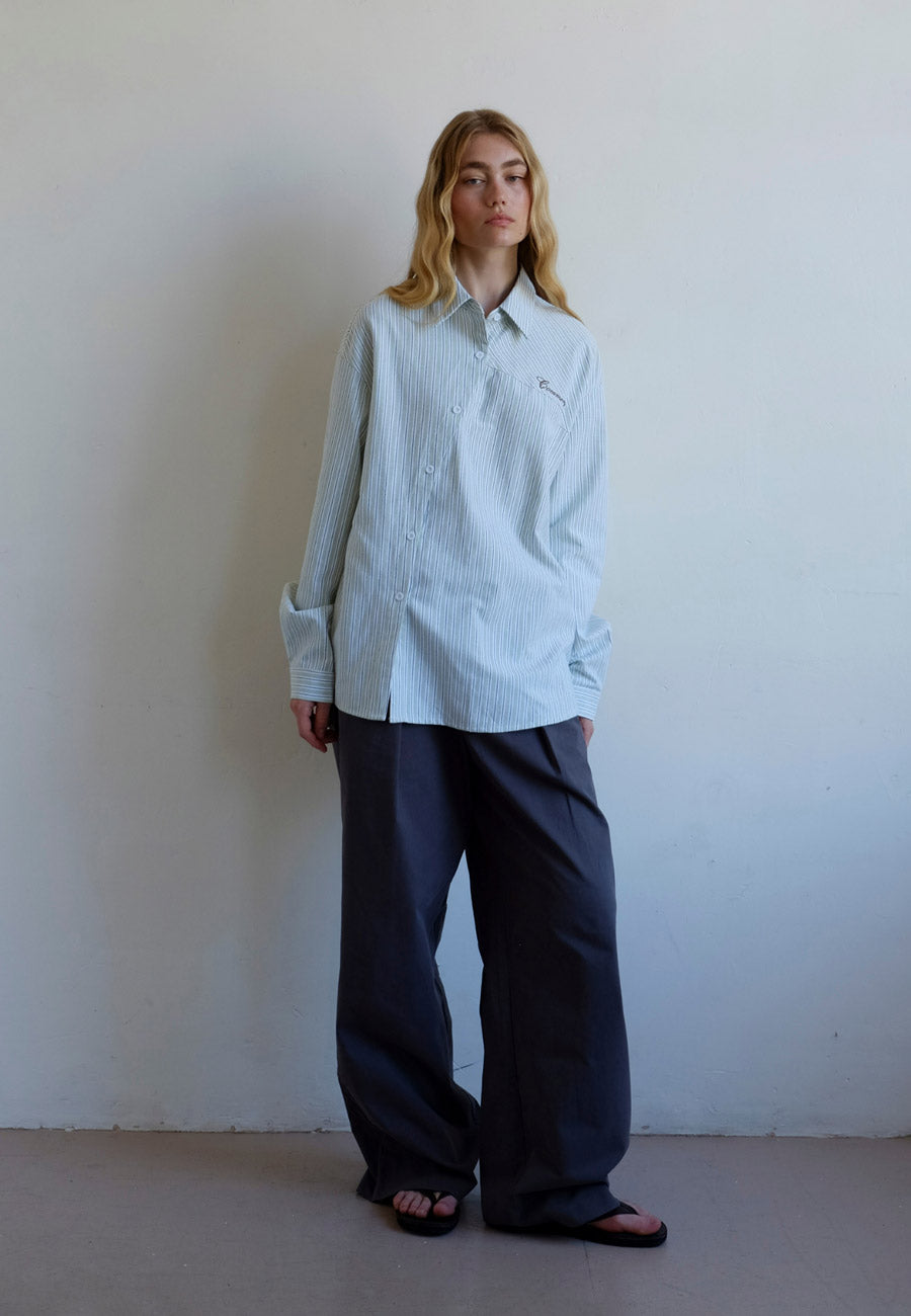 Commonplace Essentials Cortez Shirt Mint Stripe