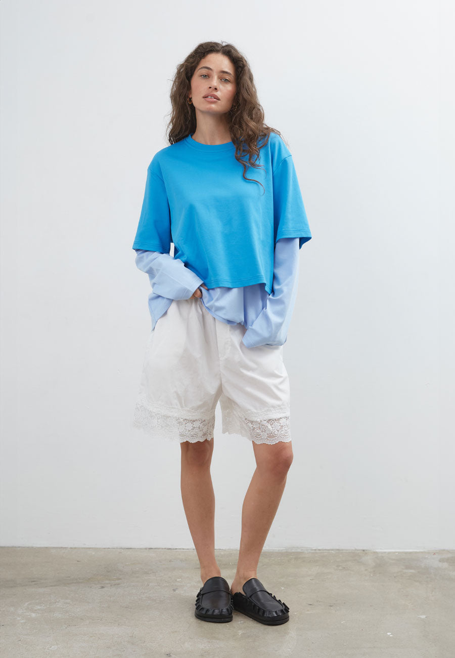 Commonplace Essentials Blue Crush LS Tee Bright Blue