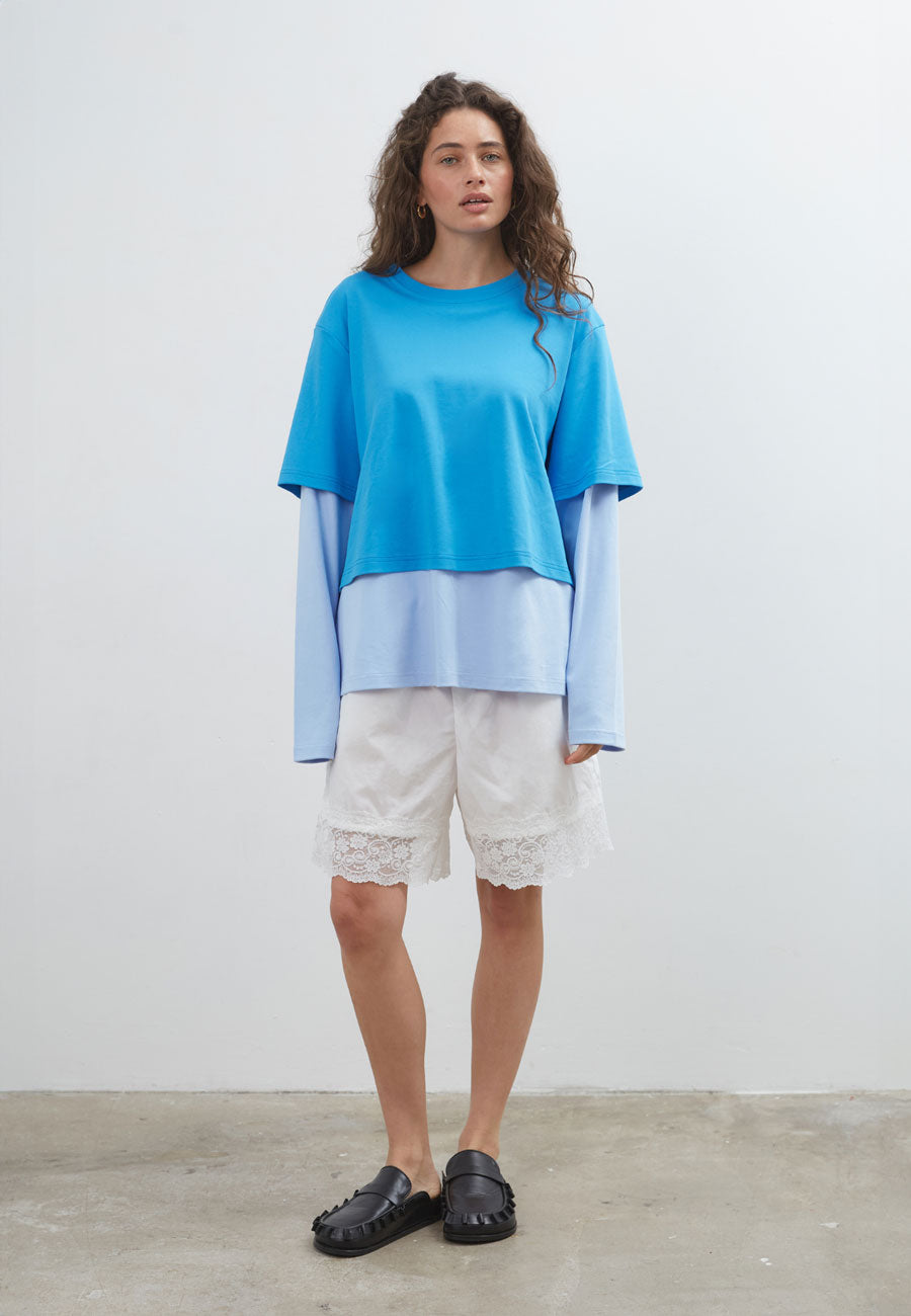 Commonplace Essentials Blue Crush LS Tee Bright Blue