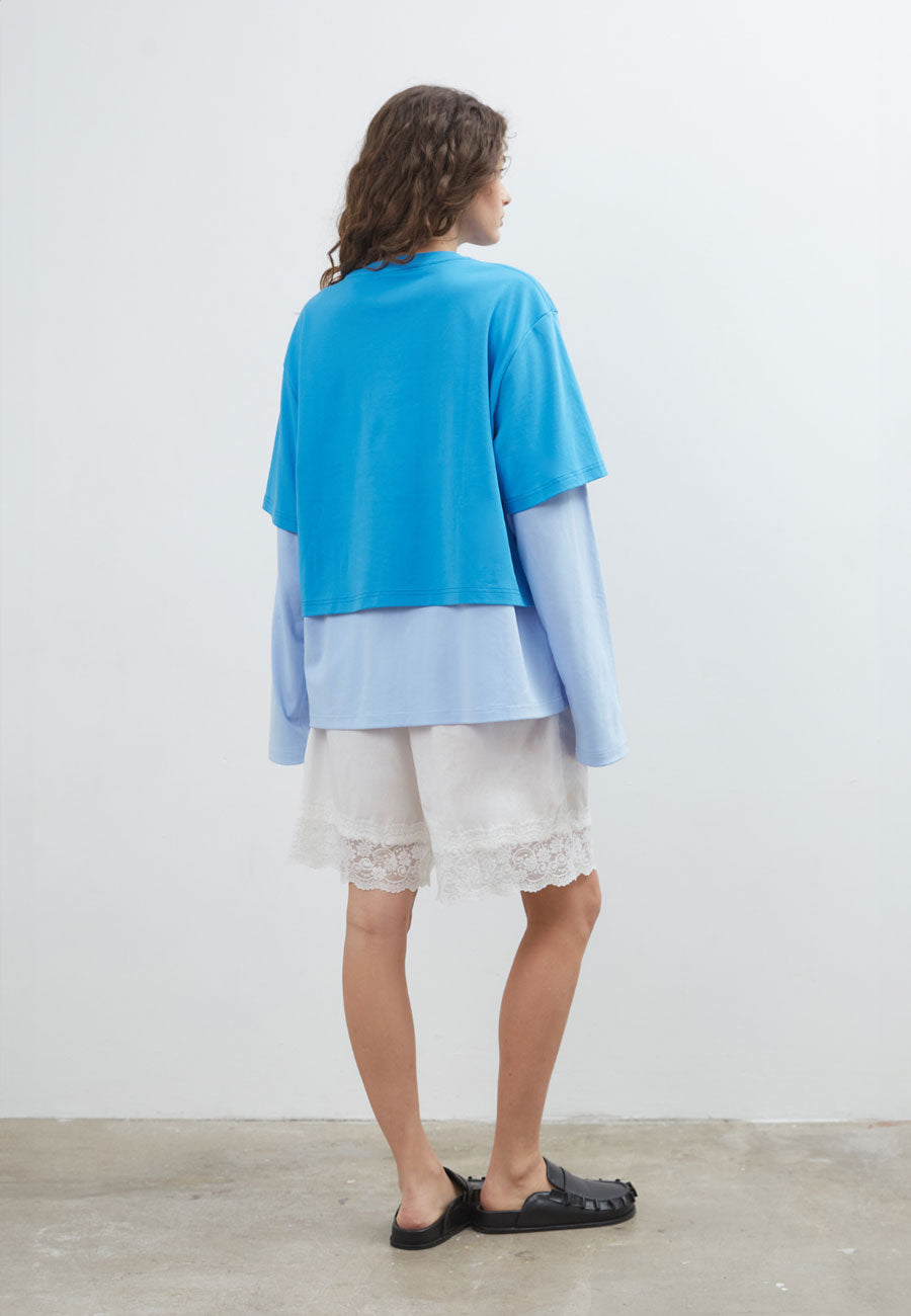 Commonplace Essentials Blue Crush LS Tee Bright Blue