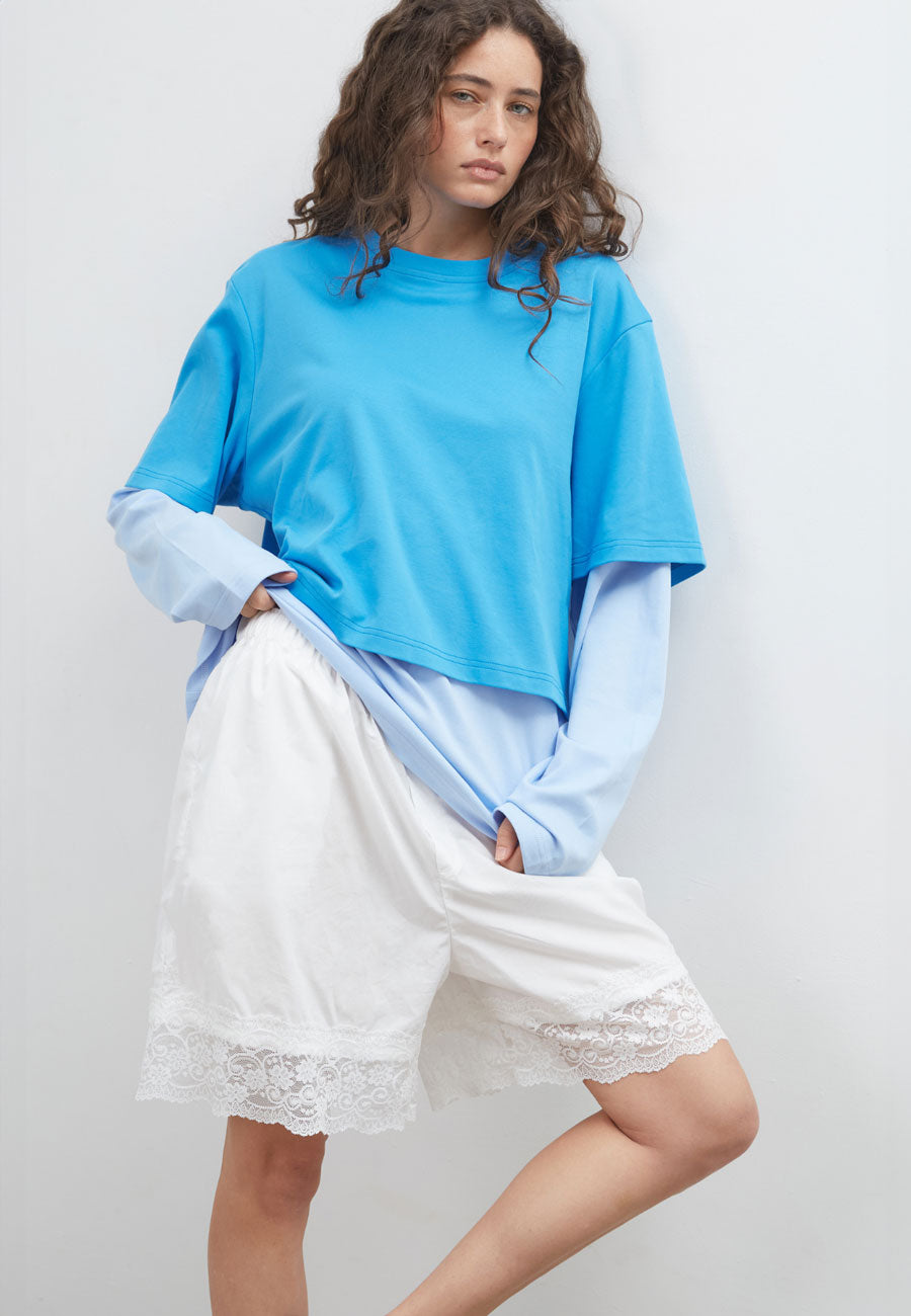 Commonplace Essentials Blue Crush LS Tee Bright Blue