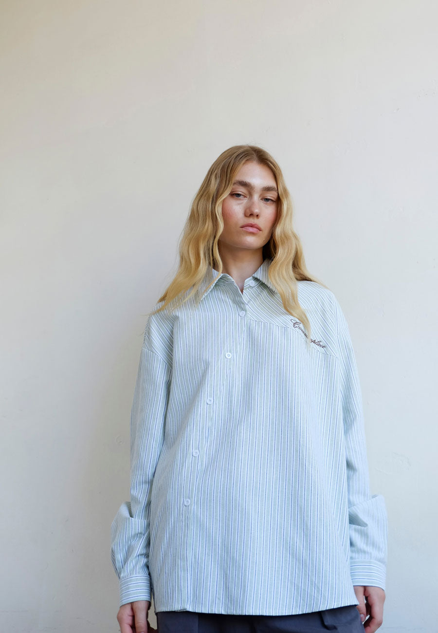 Commonplace Essentials Cortez Shirt Mint Stripe