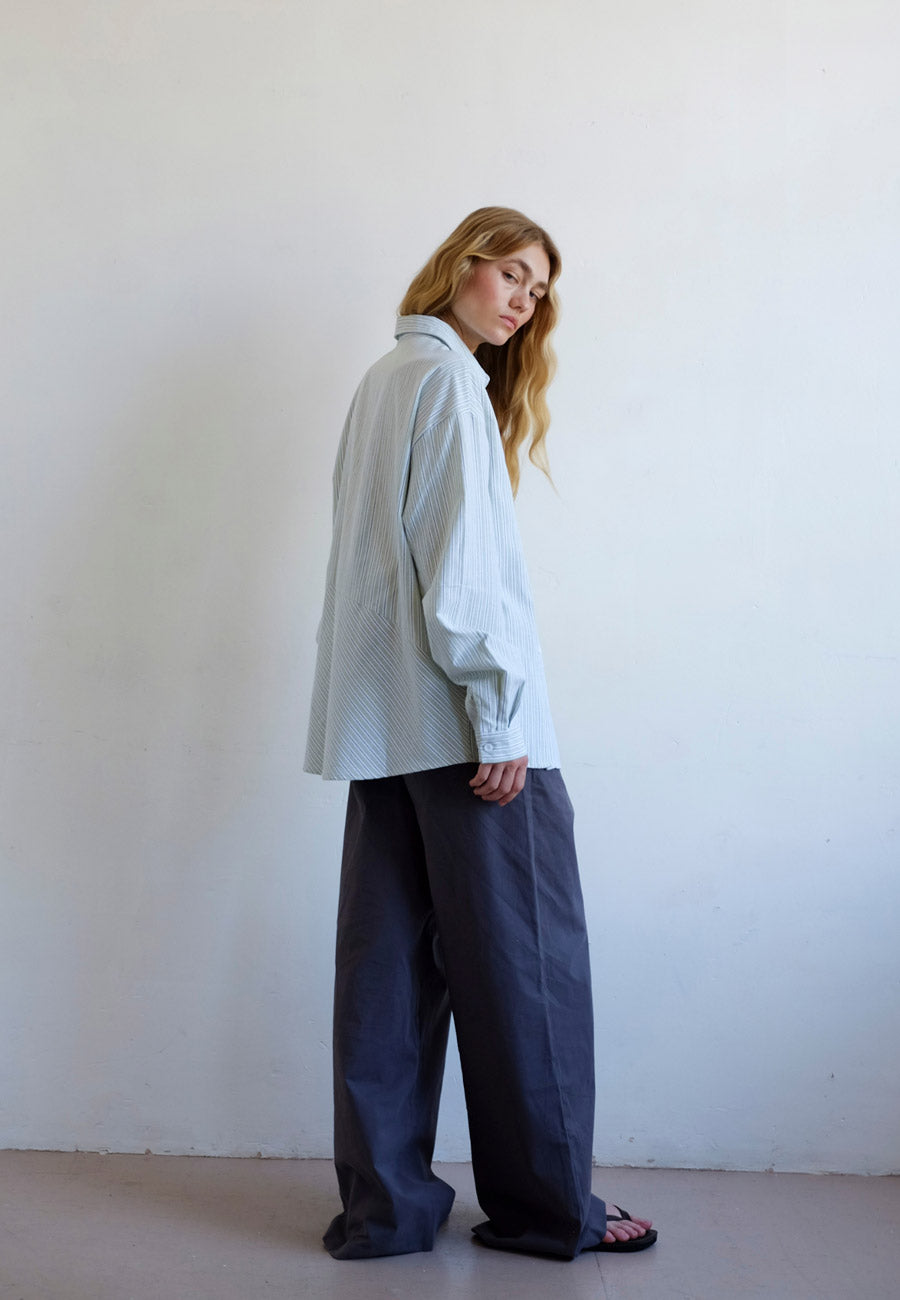 Commonplace Essentials Cortez Shirt Mint Stripe
