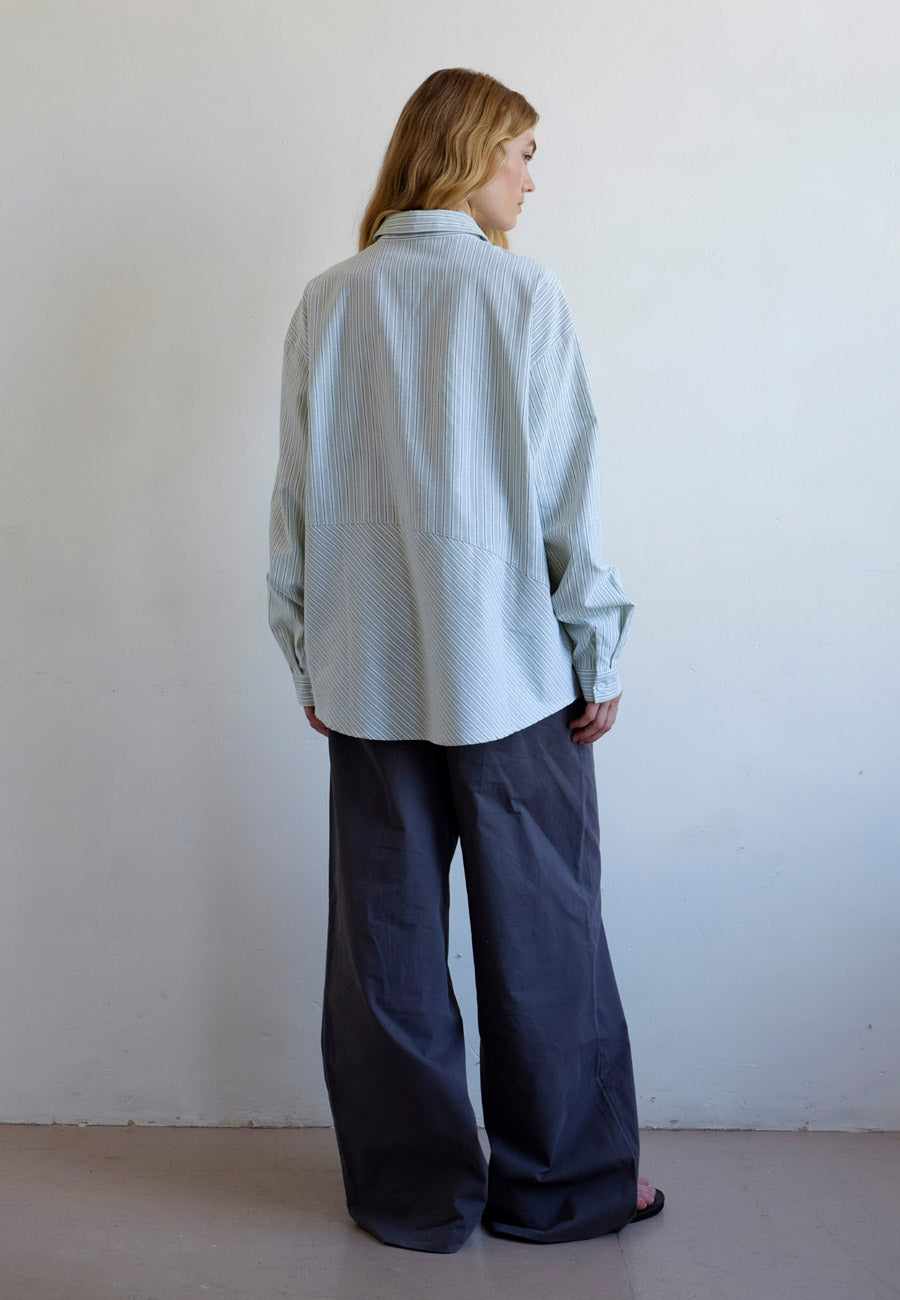 Commonplace Essentials Cortez Shirt Mint Stripe