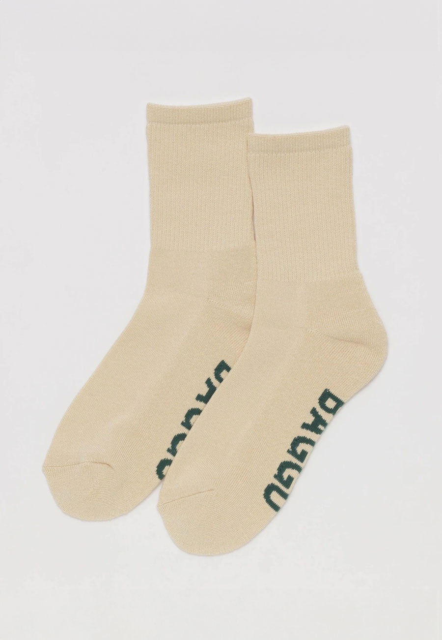Baggu Ribbed Sock Ecru