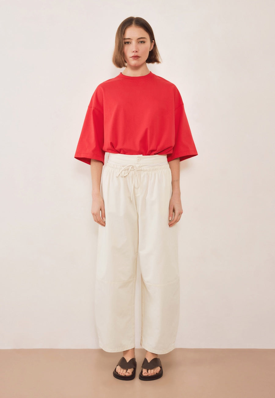 Commonplace Essentials Boundary Double Layer Barrel Pant Cream