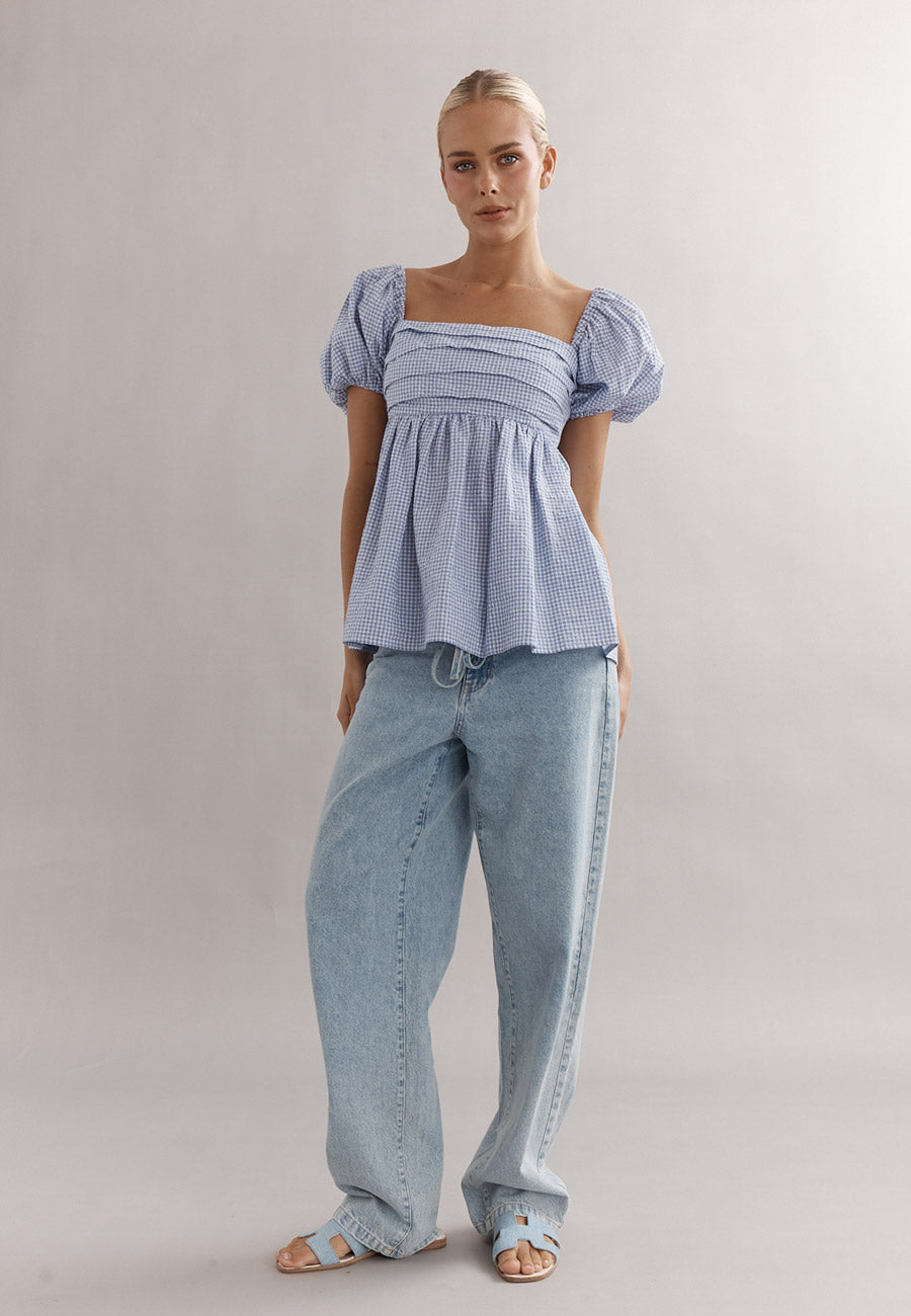 Caitlin Crisp Piper Bodice Blue Gingham