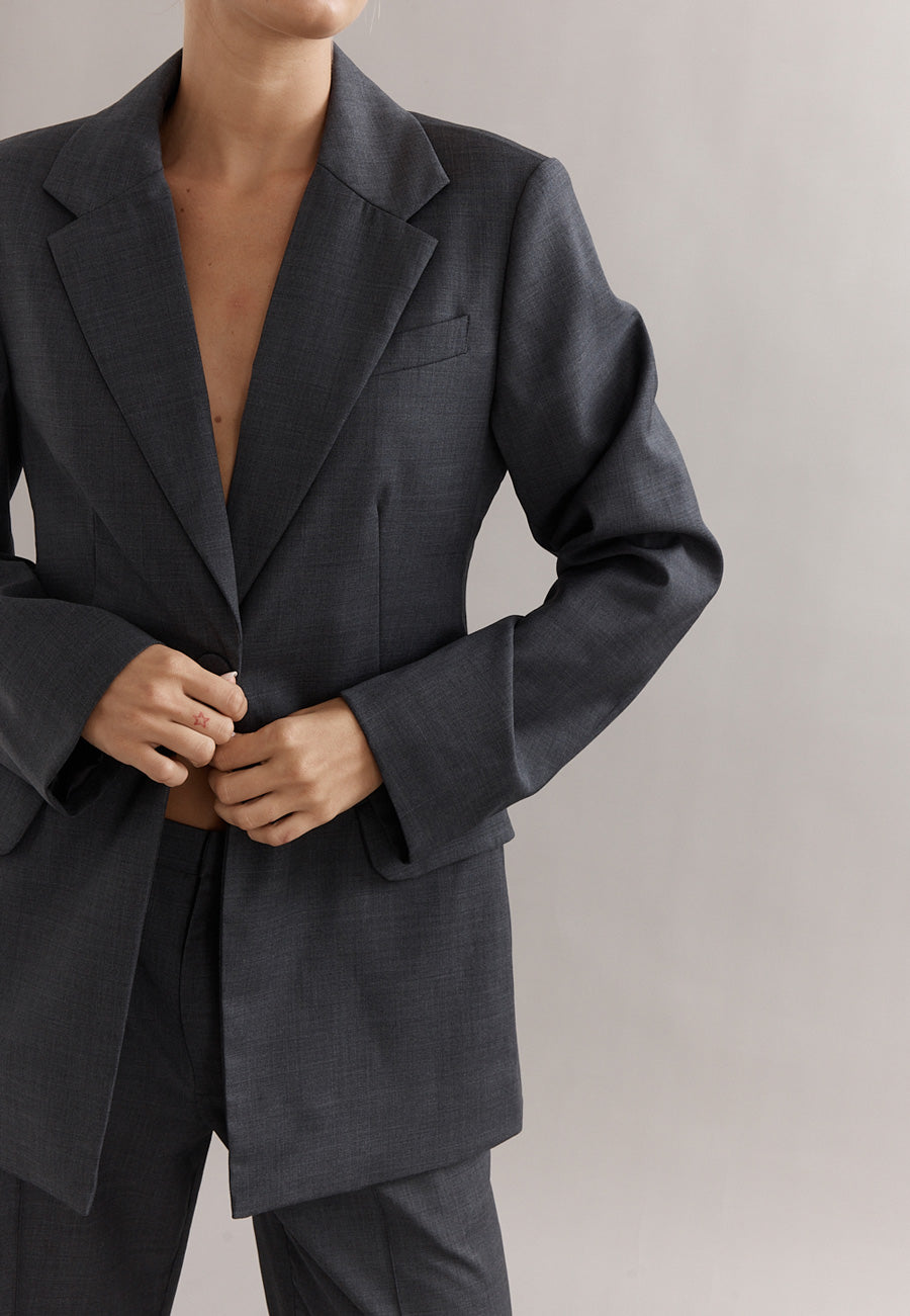 Caitlin Crisp Rory Blazer Charcoal