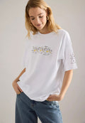 Damson Madder Sundried Washing Line Boyfriend Tee White