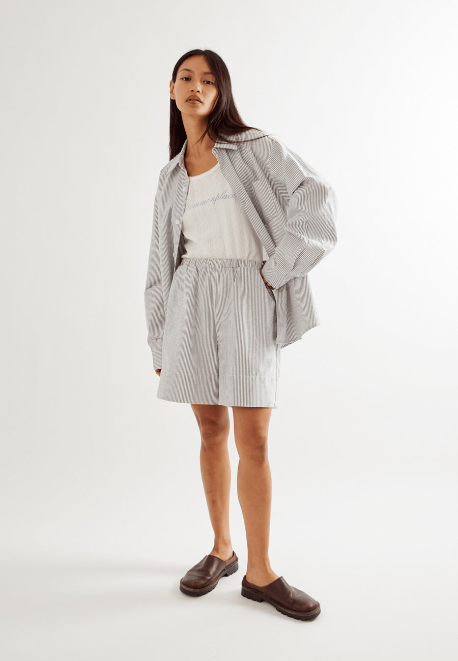 Commonplace Essentials Beech Cottage Shirt Black/White Stripe