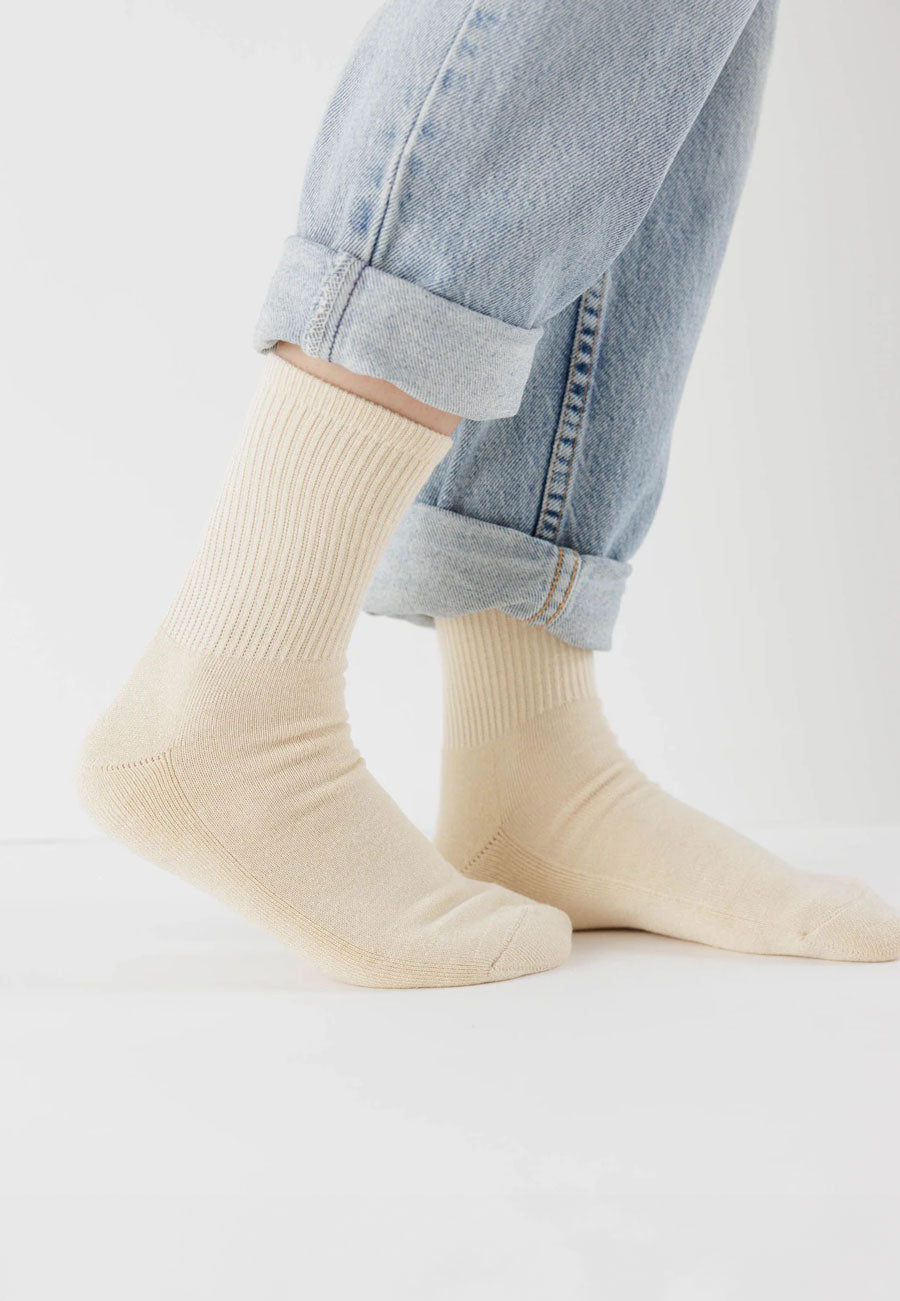 Baggu Ribbed Sock Ecru