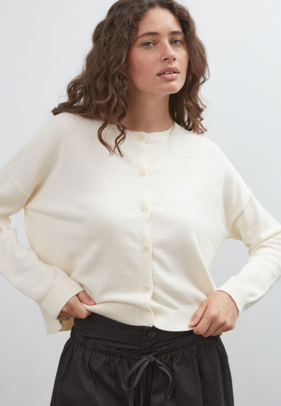 Commonplace Essentials Dawn Cotton Cardigan Ivory