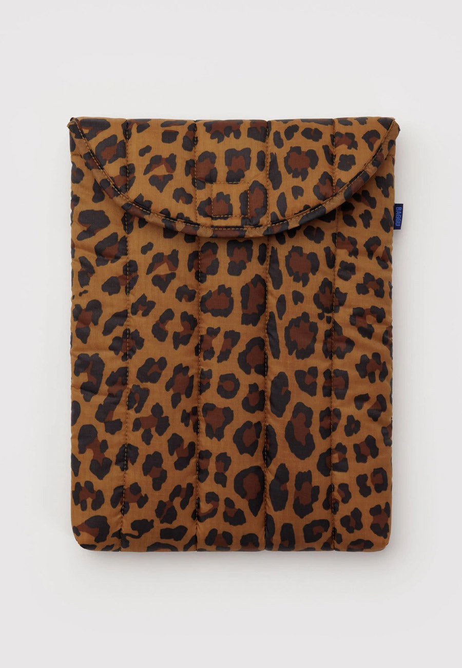 Baggu Puffy Laptop Sleeve Leopard 16"