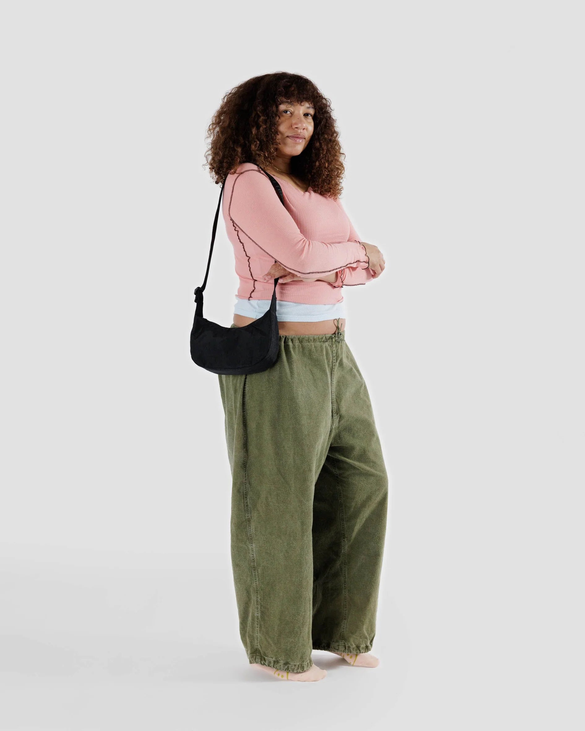 Baggu Small Nylon Crescent Bag Black
