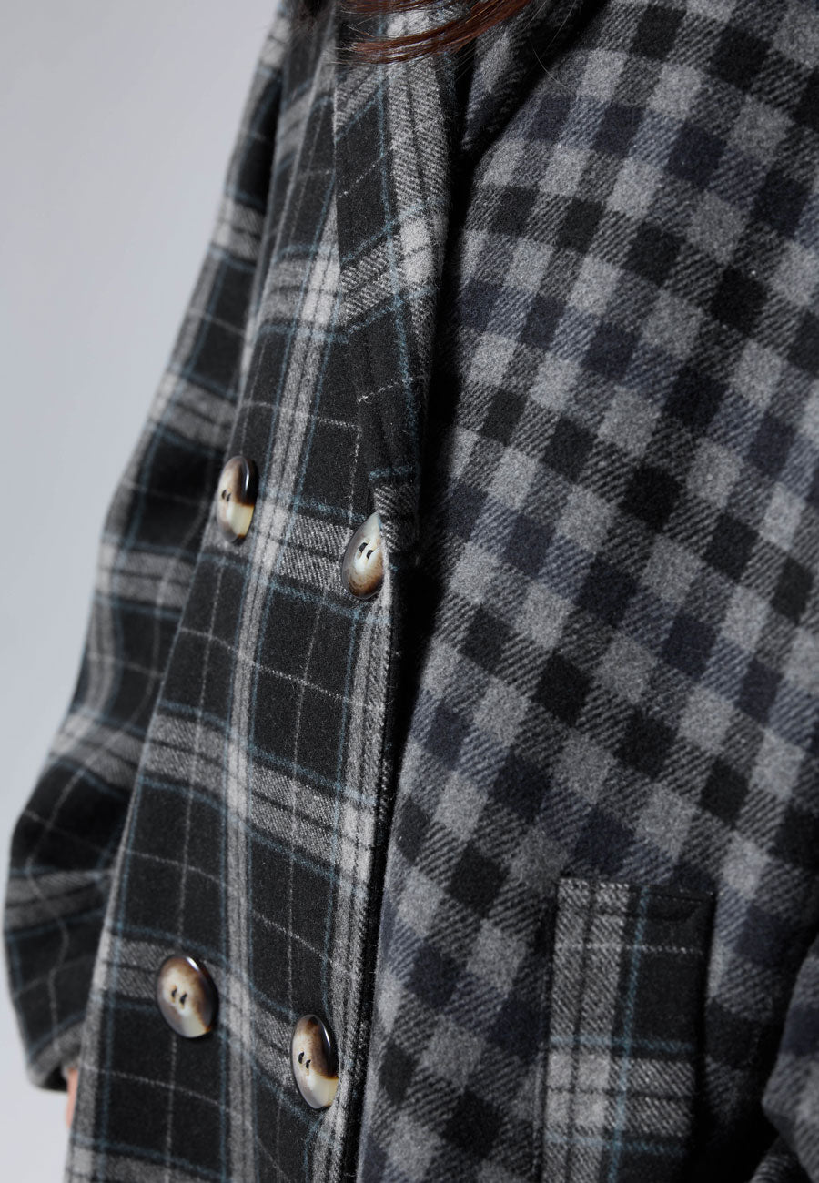 Arthur Double Breasted Blanket Coat Asphalt