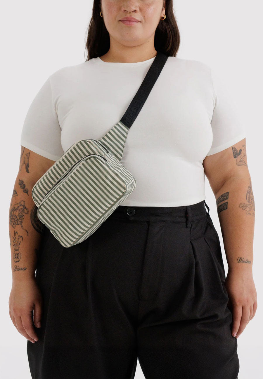 Baggu Fanny Pack Sage Stripe
