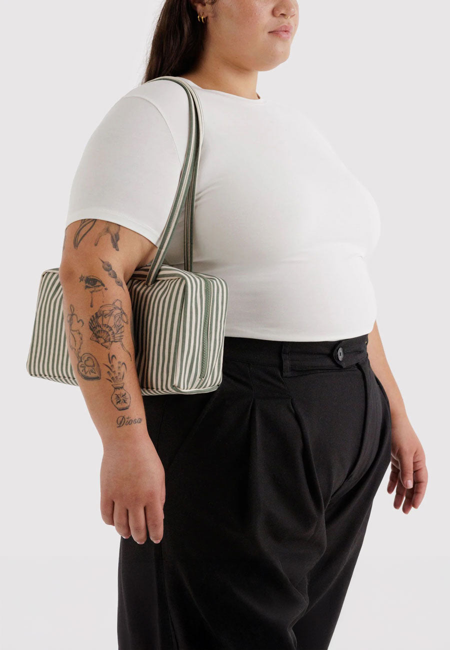 Baggu Nylon Bowler Bag Sage Stripe