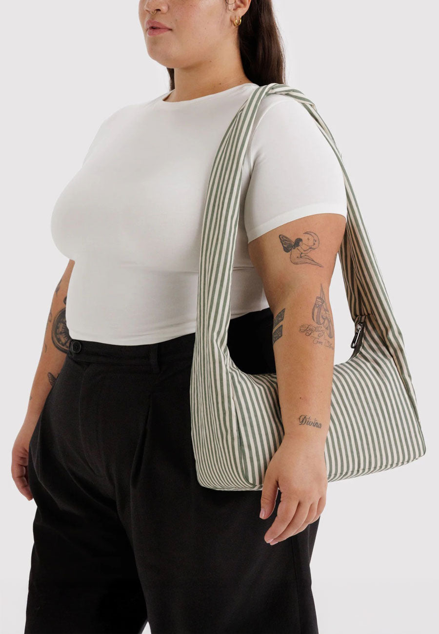 Baggu Nylon Meringue Bag Sage Stripe