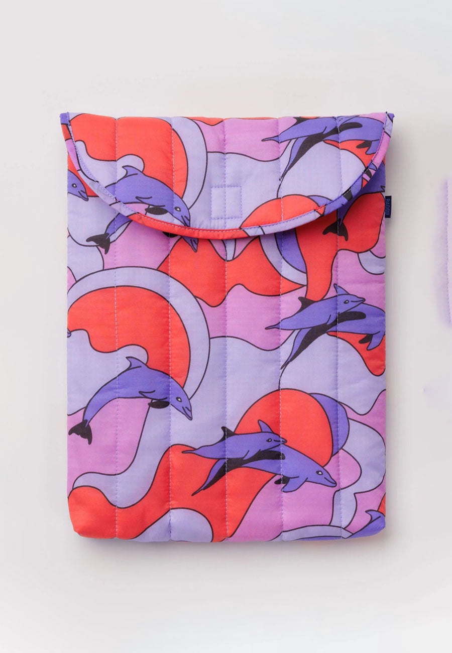 Baggu Puffy Laptop Sleeve Dolphins 16"