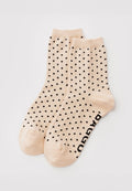 Baggu Crew Sock Micro Cream and Black Polka Dot