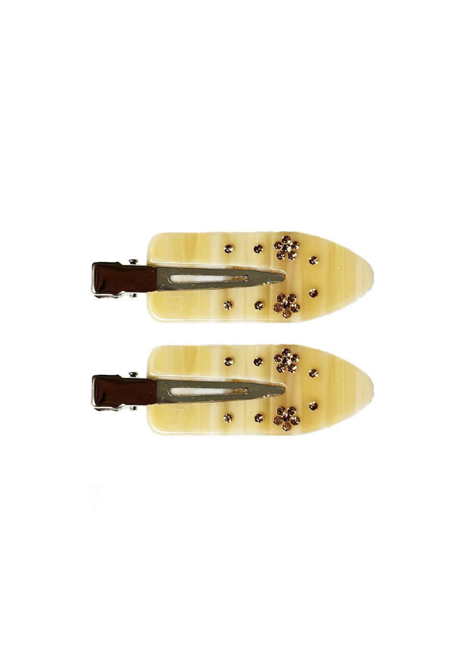 Buttermilk Accessories Maddie Creaseless Clips 2 Pack Shortbread Honey