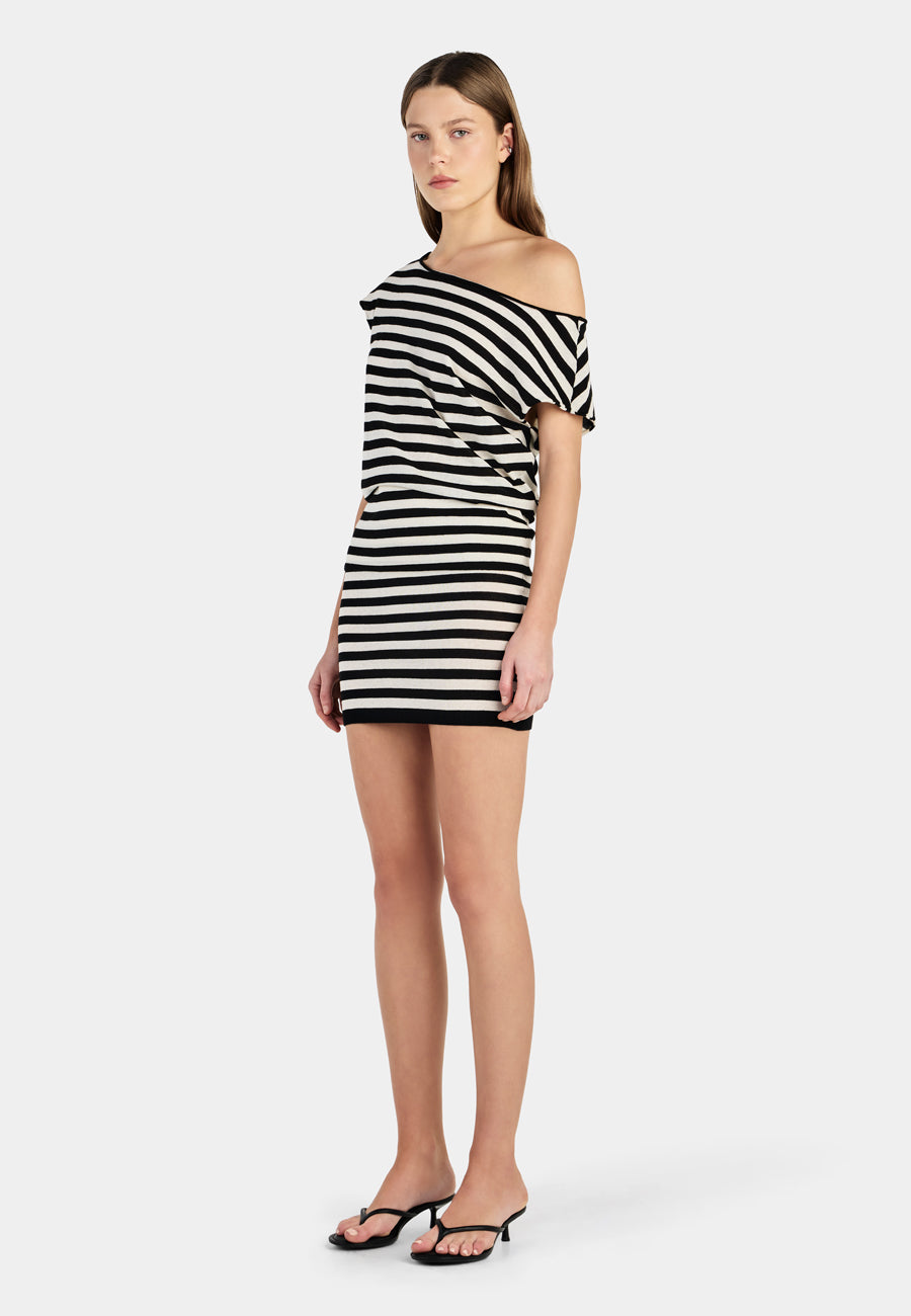Ownley Calder Knit Top Black/Cream Stripe
