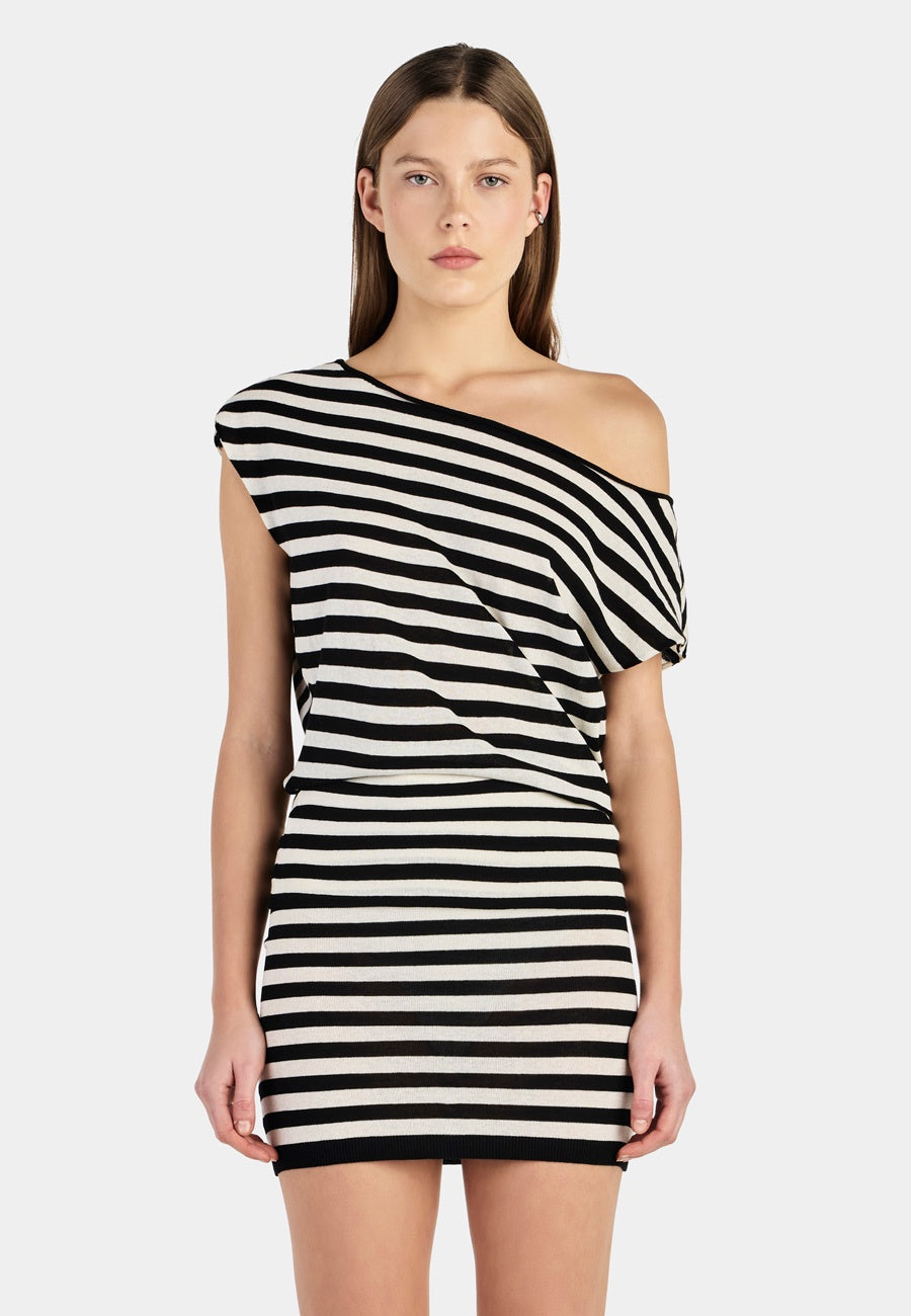 Ownley Calder Knit Top Black/Cream Stripe