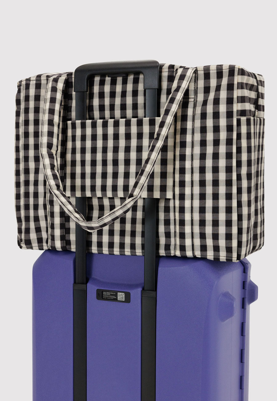 Baggu Cloud Carry-On Black and Cream Gingham