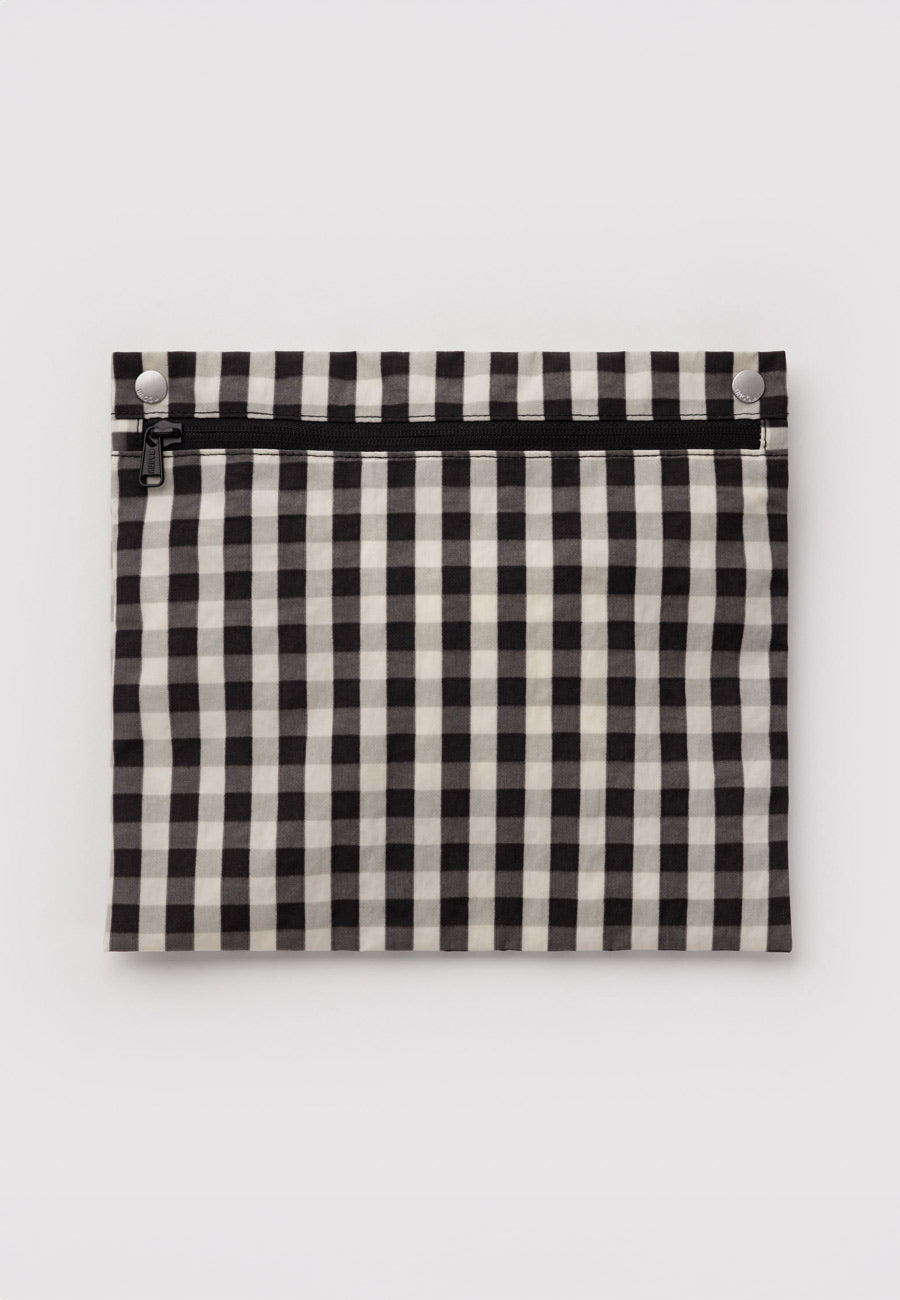 Baggu Cloud Carry-On Black and Cream Gingham