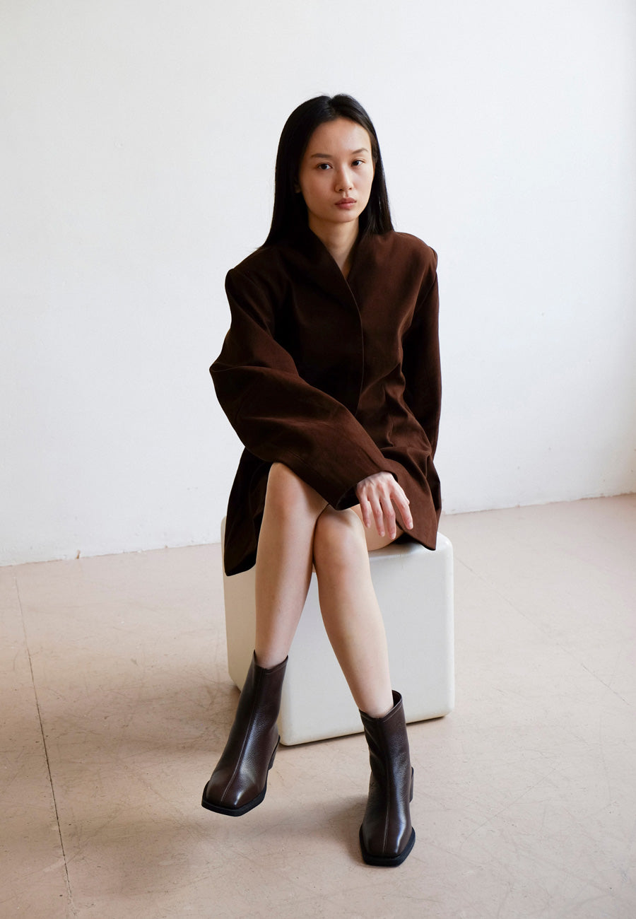 Commonplace Essentials Brooklyn Square Toe Boot Brown