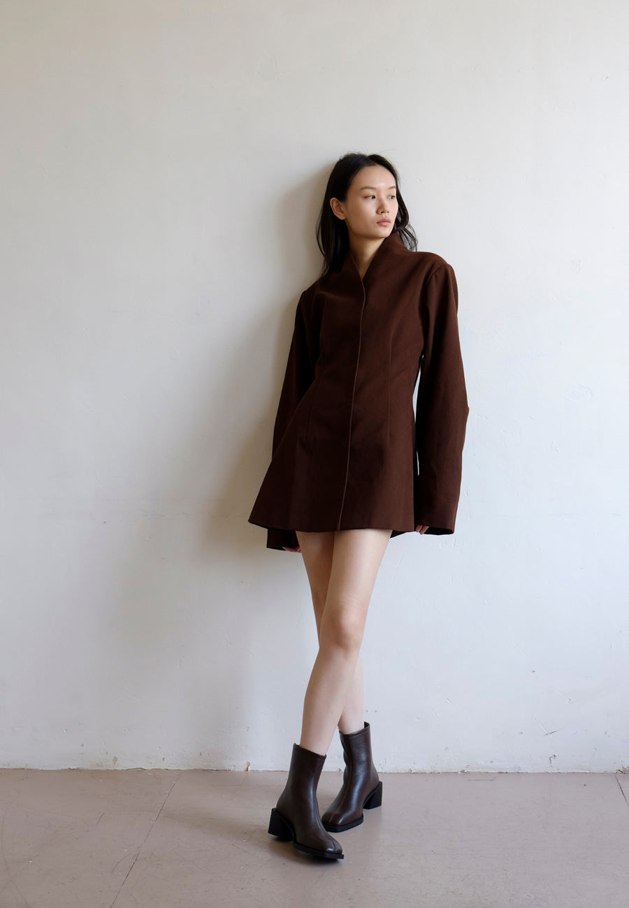 Commonplace Essentials Brooklyn Square Toe Boot Brown