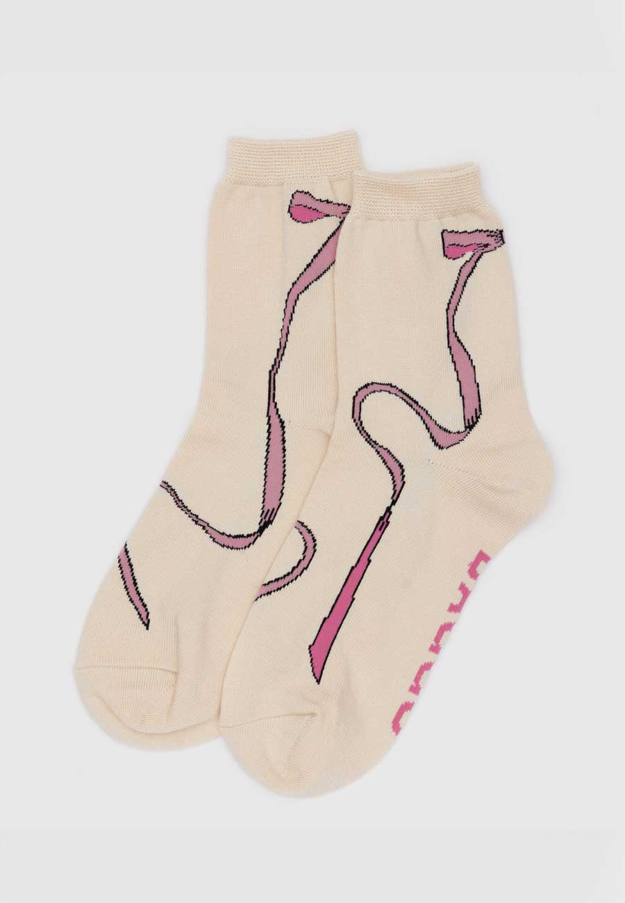 Baggu Crew Sock Pink Bow