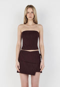Ownley Ivy Wrap Skirt Cherry Choc Stripe