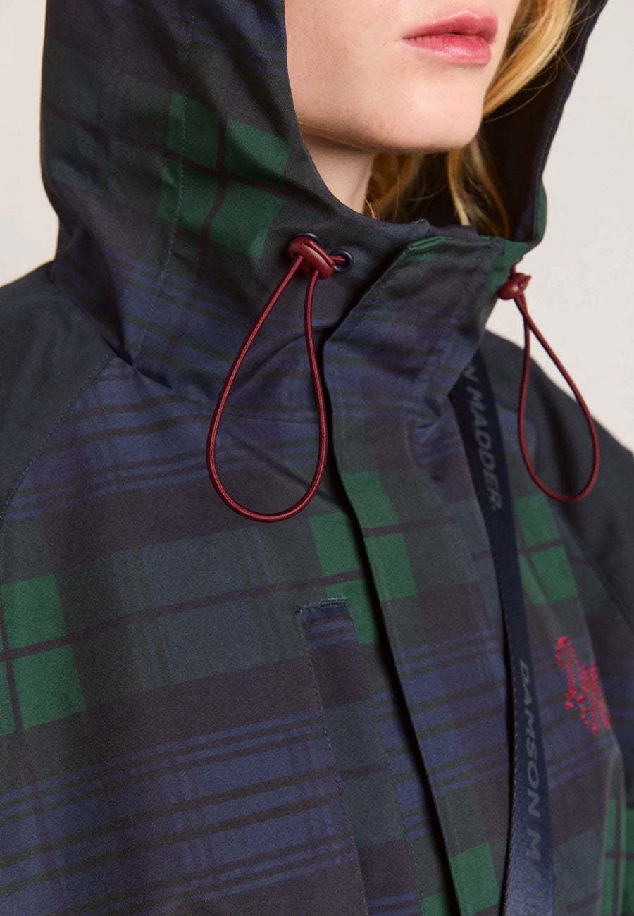 Damson Madder Liu Showerproof Raincoat Navy Check