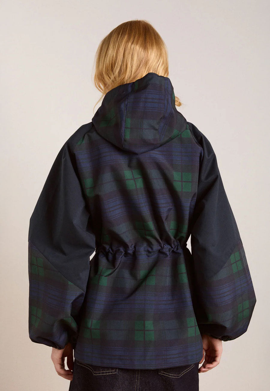 Damson Madder Liu Showerproof Raincoat Navy Check