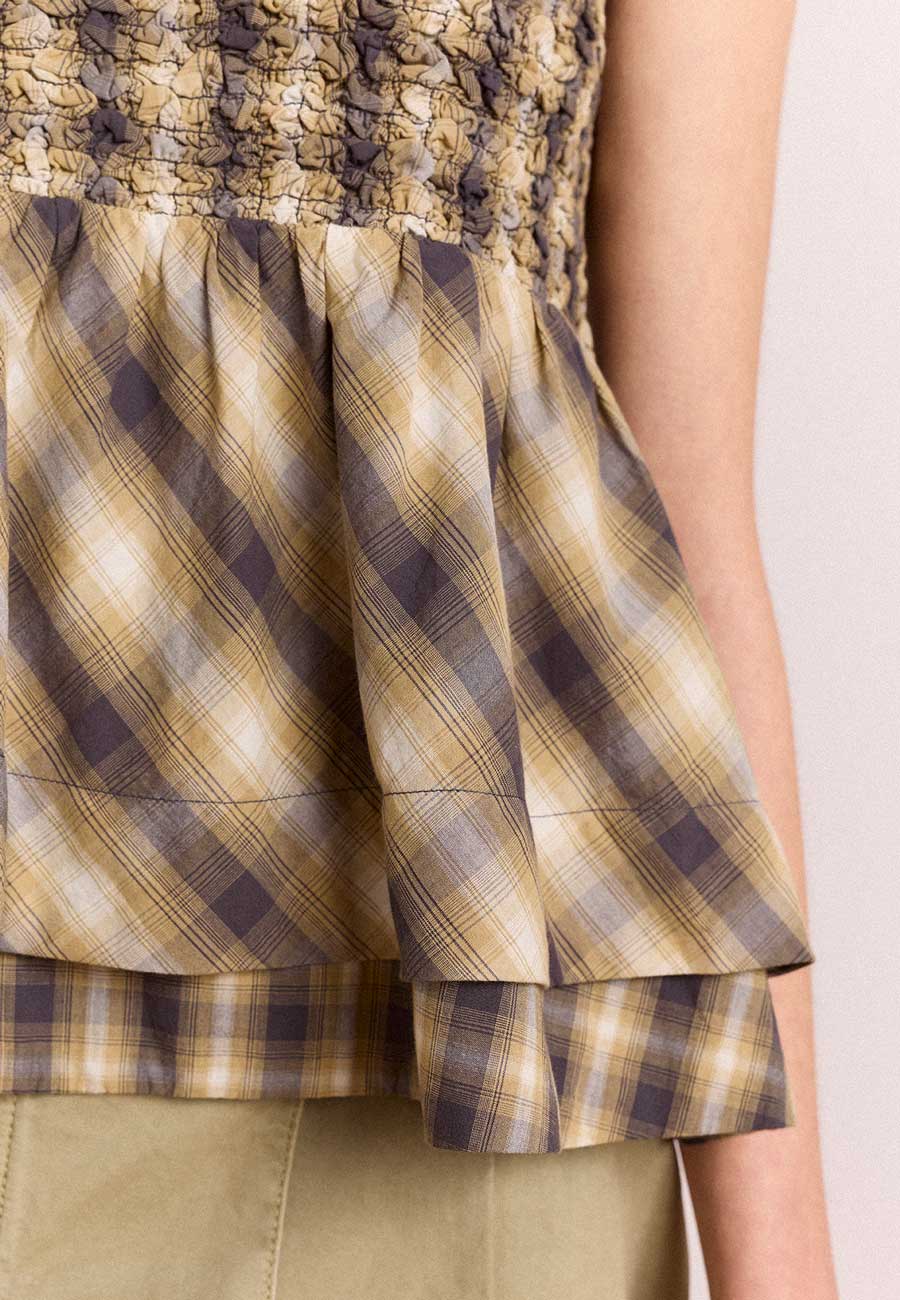 Damson Madder Azalea Cami Cardamon Check