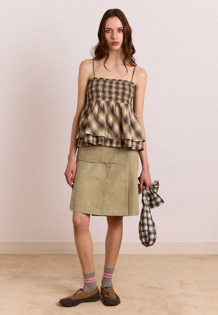 Damson Madder Azalea Cami Cardamon Check