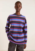 Damson Madder Ali Long Sleeve Tee Navy Burg Stripe
