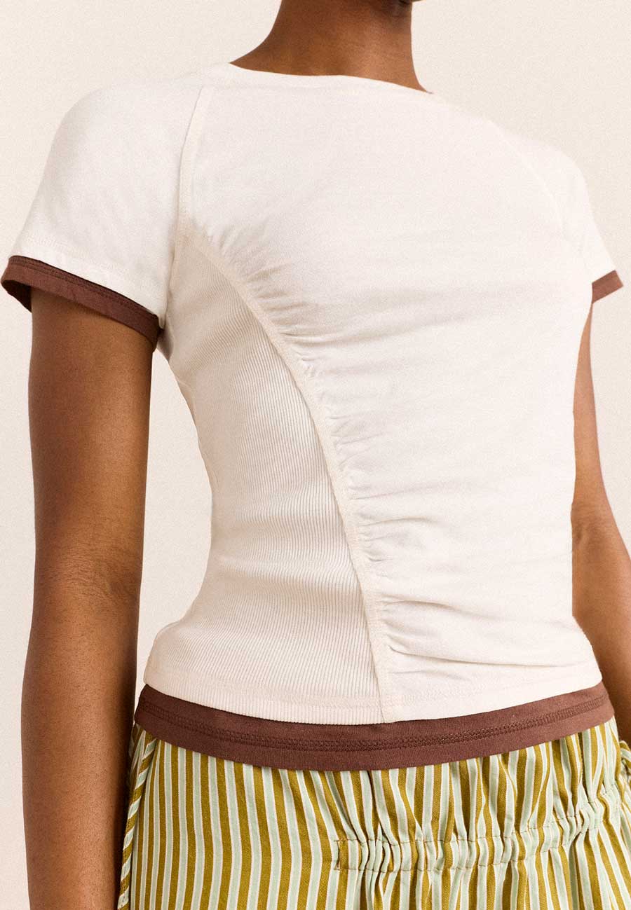 Damson Madder Alicia Short Sleeve Tee White