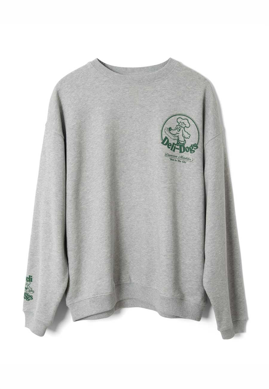 Damson Madder Deli Dog Sweatshirt Grey Marle