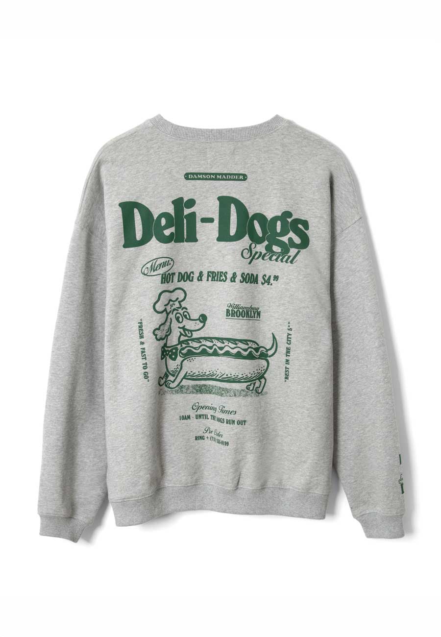 Damson Madder Deli Dog Sweatshirt Grey Marle