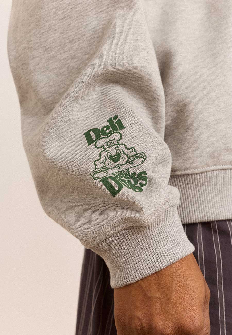 Damson Madder Deli Dog Sweatshirt Grey Marle