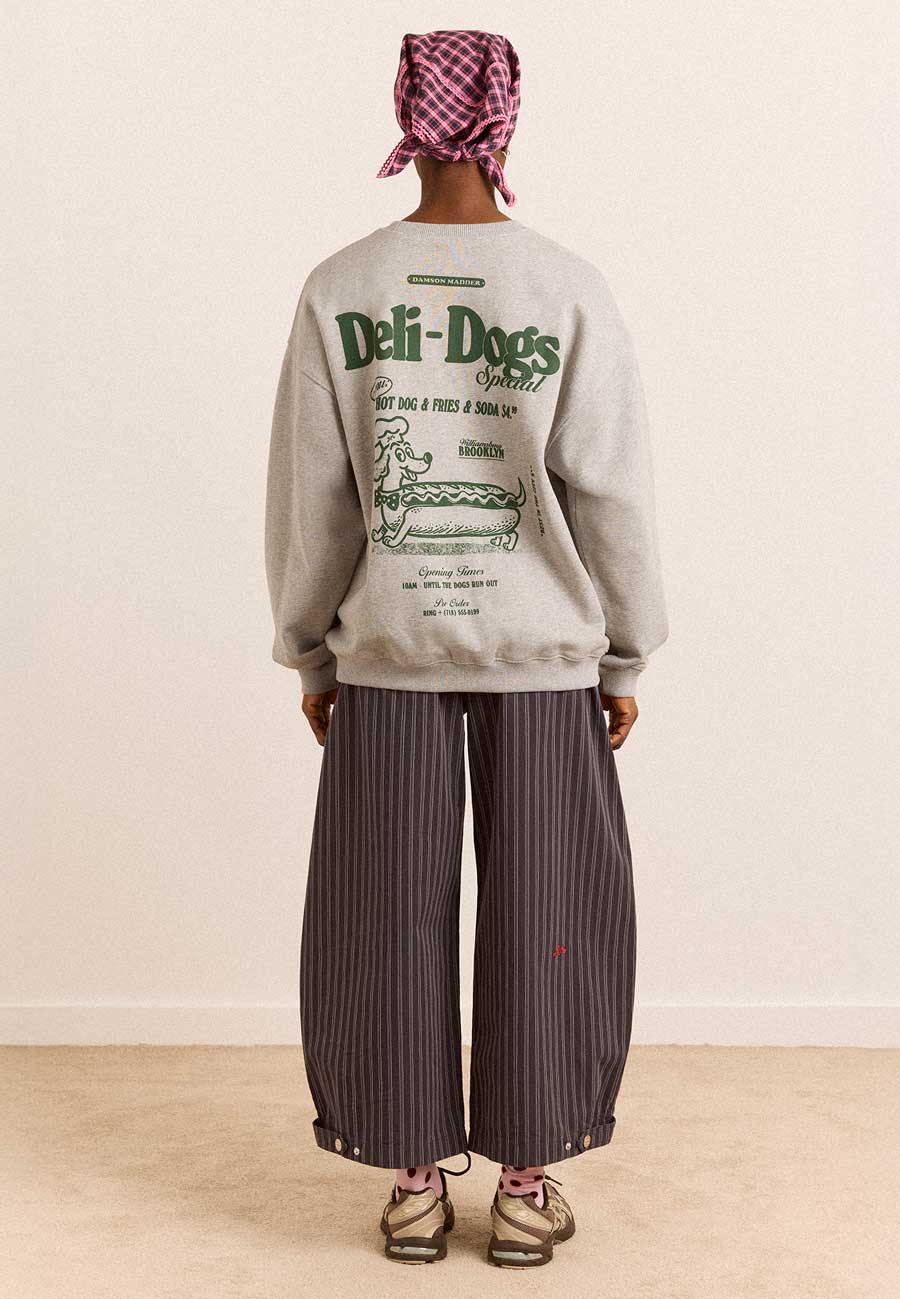Damson Madder Deli Dog Sweatshirt Grey Marle