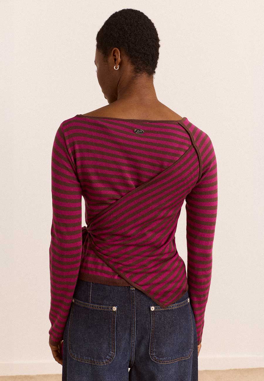 Damson Madder Hannie Tie Jumper Stripe