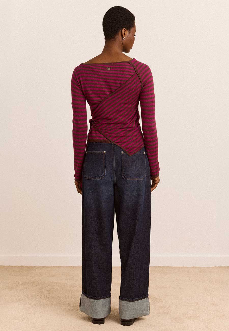 Damson Madder Hannie Tie Jumper Stripe