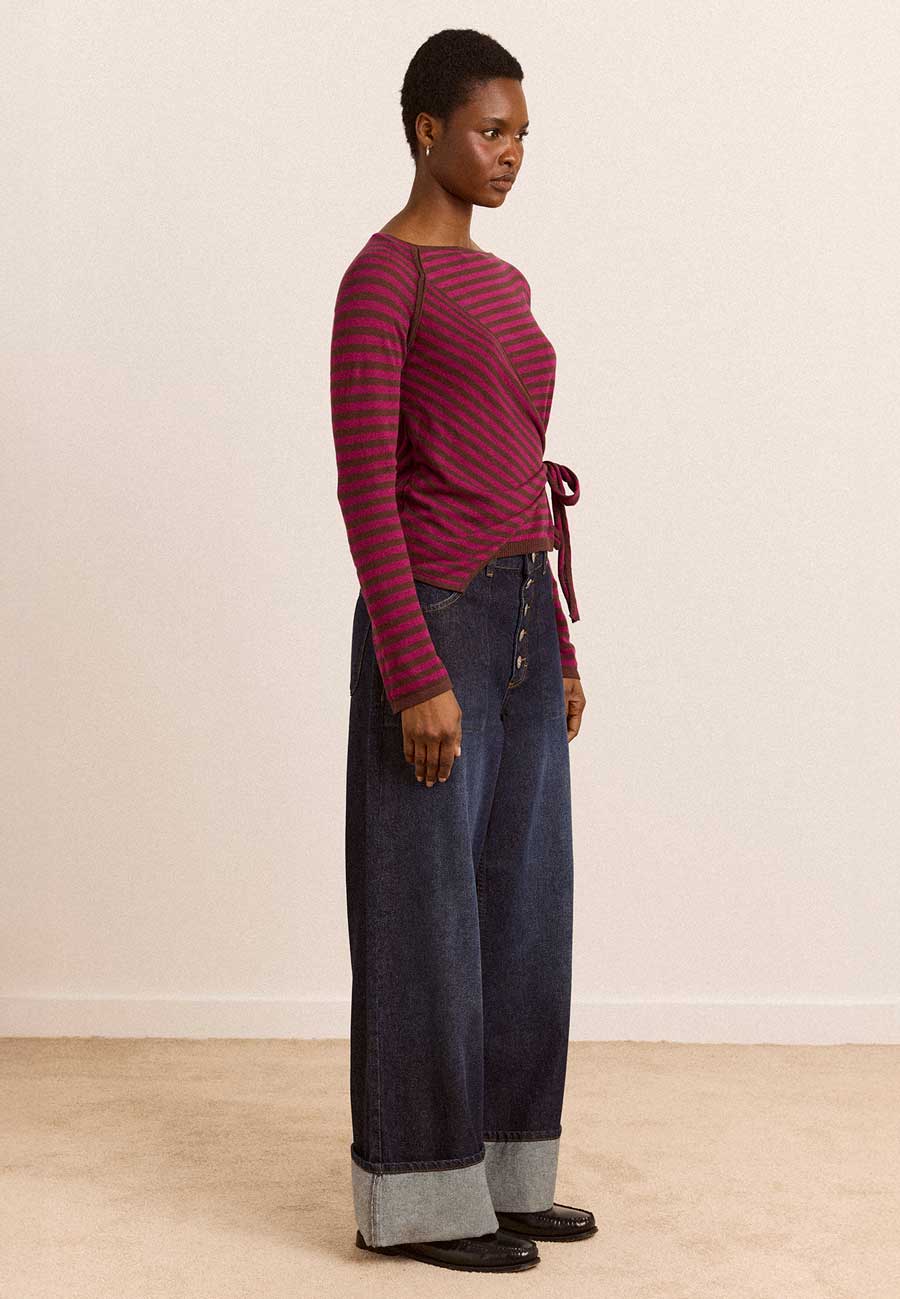Damson Madder Hannie Tie Jumper Stripe