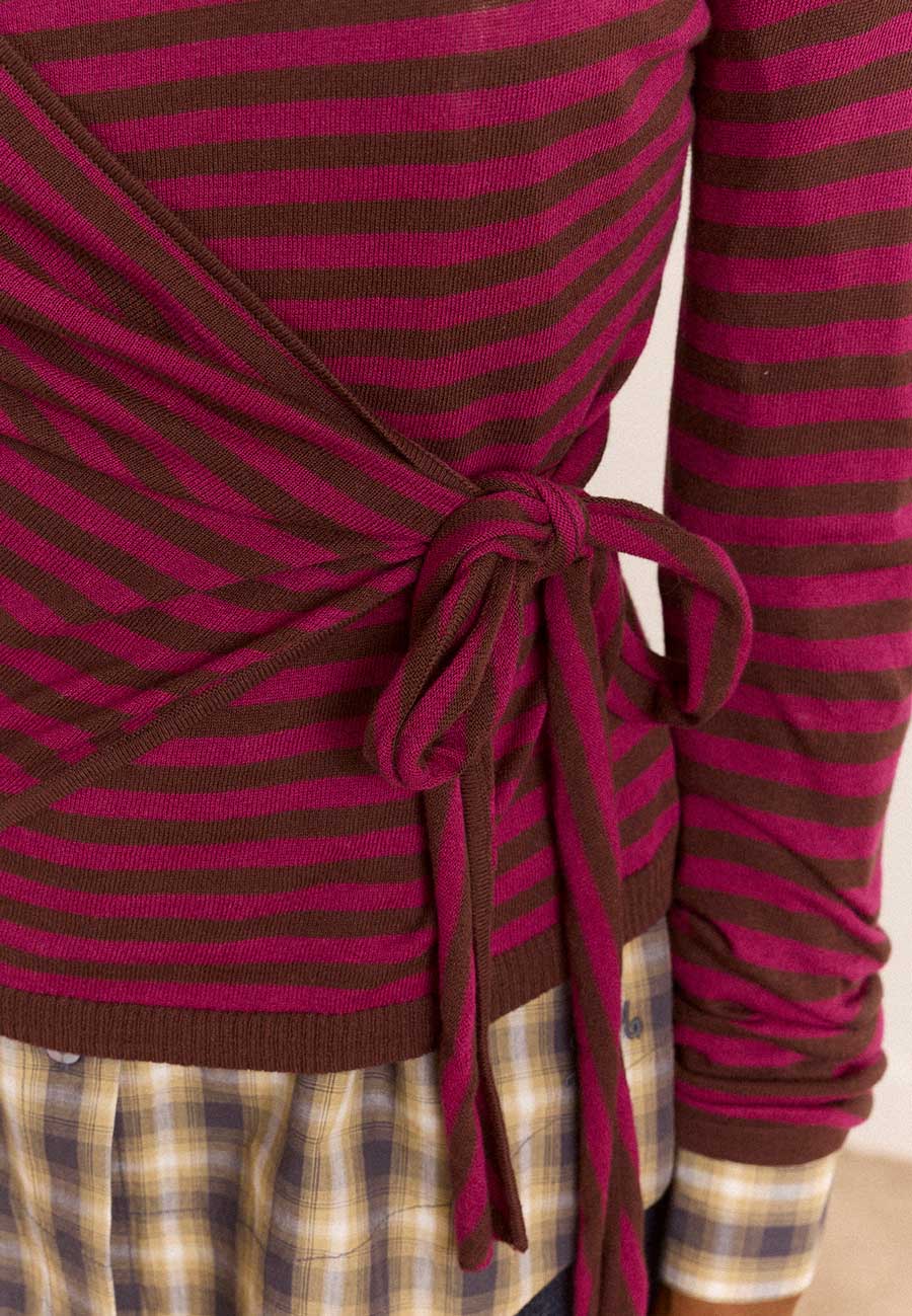 Damson Madder Hannie Tie Jumper Stripe