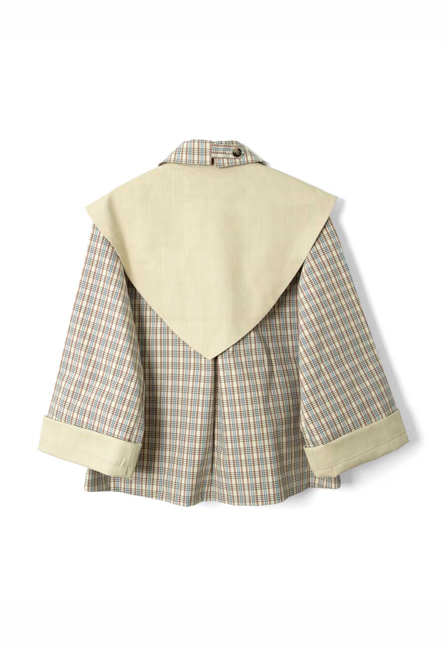Damson Madder Jerry Reversible Crop Trench Ginger Check